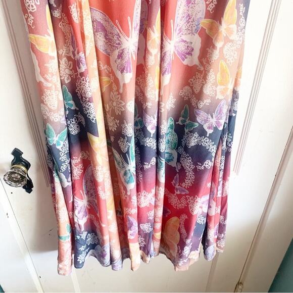 Soft Surroundings Butterfly Jardin D'eau Maxi Skirt Batik Watercolors NWT Large - Picture 12 of 14